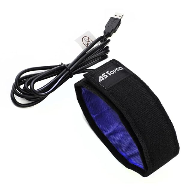 Fascia riscaldante antirugiada ASToptics HazeAway da 30 cm su un tubo di telescopio