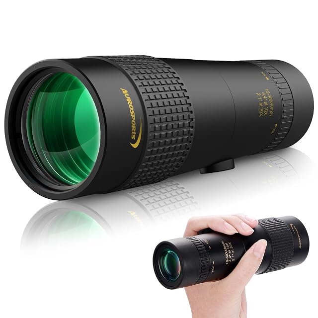 Monocolo zoom Aurosports 10-30×40 con doppia ghiera di fuoco