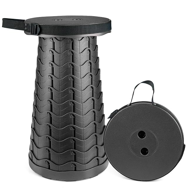 Sgabello telescopico portatile Hesanzol con cinghia di trasporto