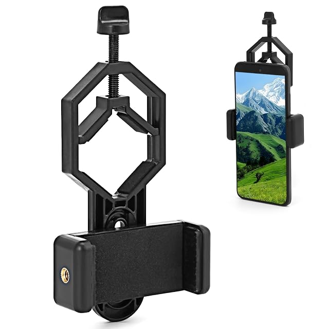 Adattatore per smartphone tutto in metallo QWORK per telescopio