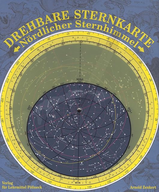 Planisfero girevole per il cielo boreale con indicatore dei pianeti