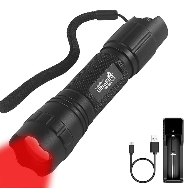 Torcia a LED rossa UltraFire 501R con testa zoom