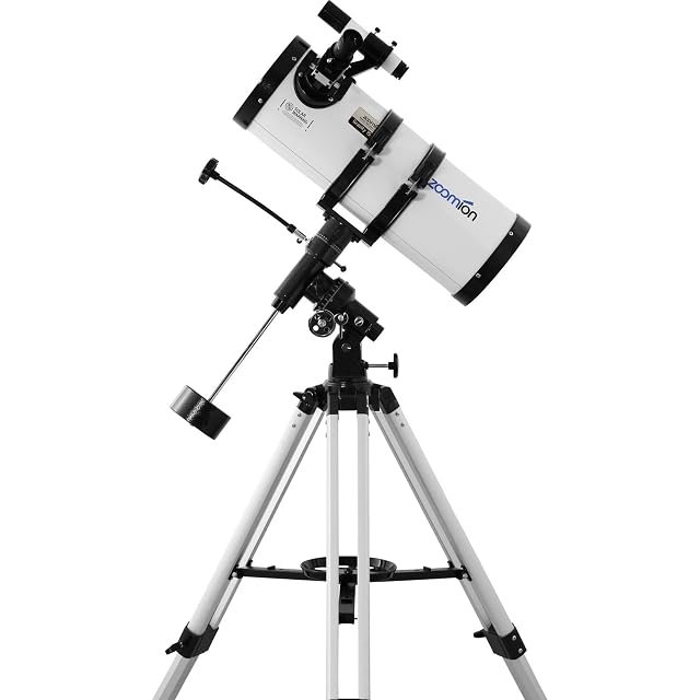 Riflettore Zoomion Gravity 150/1400 sulla sua montatura equatoriale e il suo treppiede